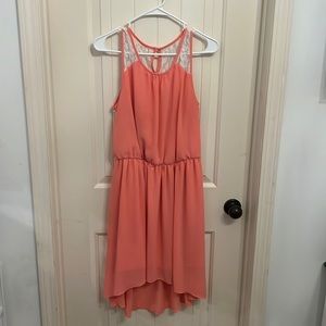 Peach dress with lace back